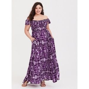 Torrid Purple Tie-Dye Maxi Dress 0